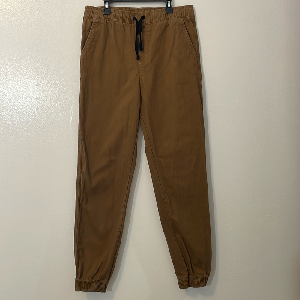 Seven Oaks medium jogger pants brown elastic waist and leg bottoms drawstring